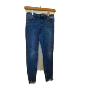 Girls Kids Tractr Star Jeans With Raw Hem. Sz.12
